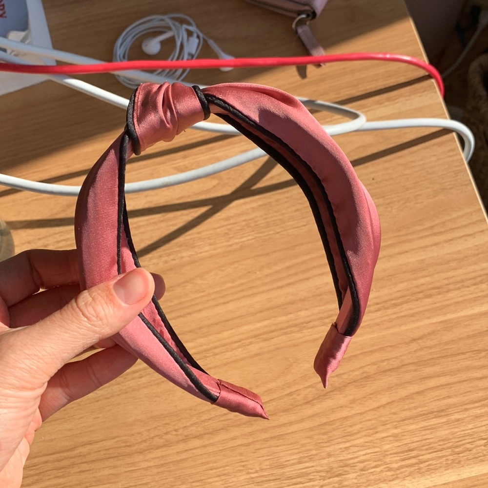 Pink satin headband